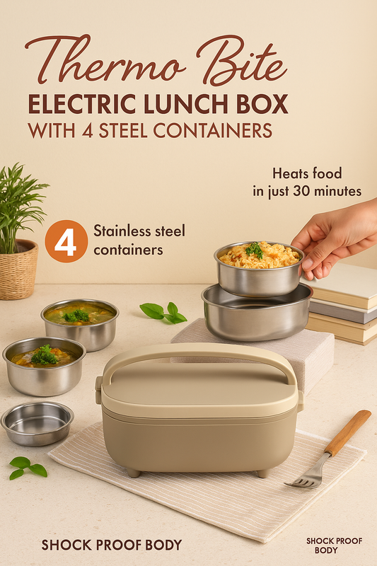 Thermobite Electric Lunch Box (4 Steel Containers)