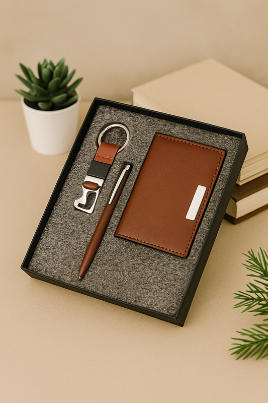 Brown Card Holder Combo - 3 in 1