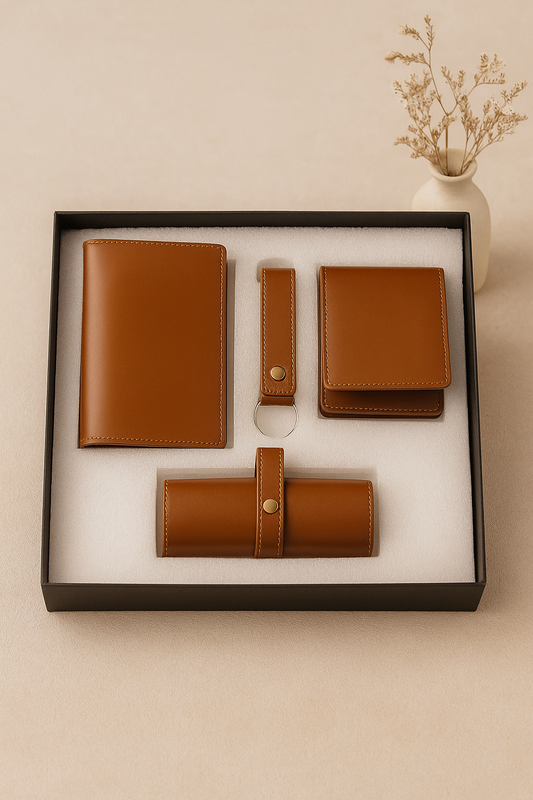 Brown Wallet Combo - 4 in 1