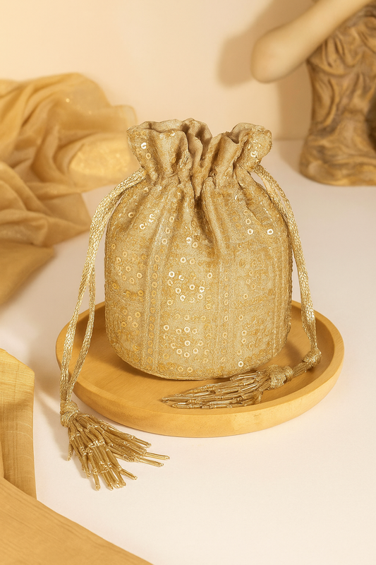 Golden Traditional Potli Bag