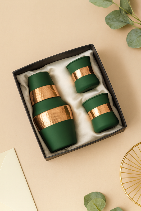 Copper Elegance Bottle & Glass Gift Set