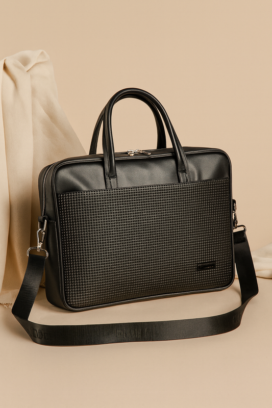 Executive Luxe Leather Laptop Bag – Dual Texture Series