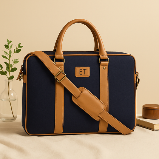 Navy Executive Work Laptop Bag