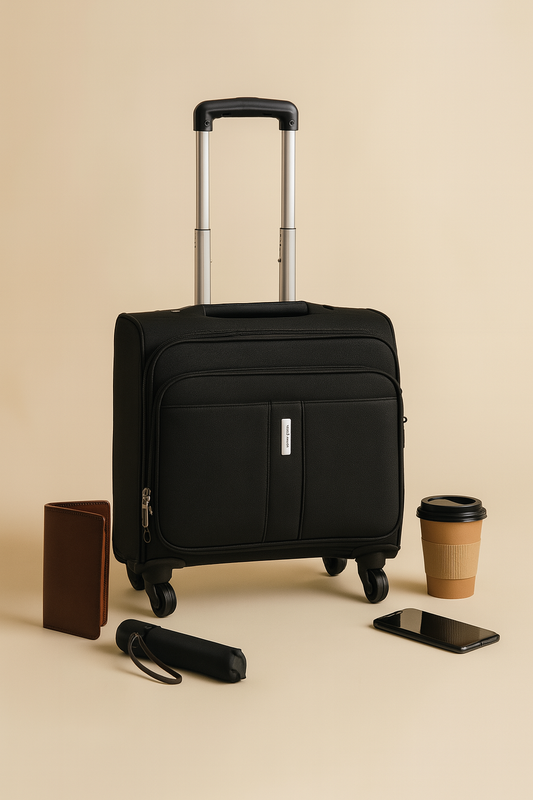 Vector Polycarbonate Trolley 50L (49cm, Black)